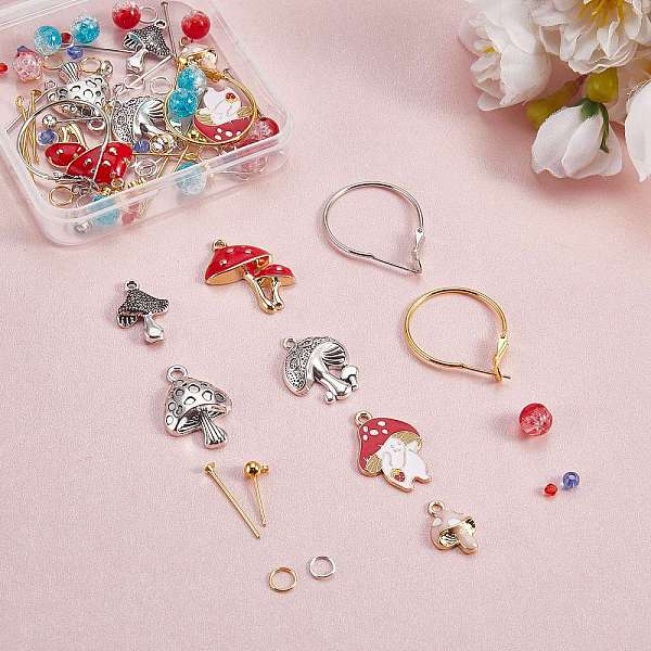 PandaHall DIY Mushroom Earring Making Kit, Including Alloy Enamel Pendants, Brass Post Earring & Hoop Earrings Findings, Acrylic Round Beads...
PandaHall DIY Mushroom Earring Making Kit, Including Alloy Enamel Pendants, Brass Post Earring & Hoop Earrings Findings, Acrylic Round Beads...