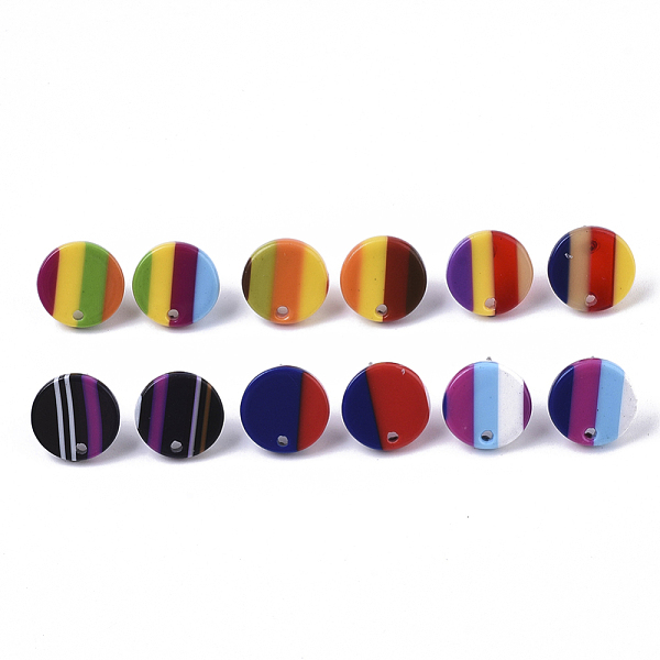 PandaHall Cellulose Acetate(Resin) Stud Earring Findings, with 316 Surgical Stainless Steel Pin, Plat Round, Mixed Color, 13x2.5mm, Hole..., Multicolor
PandaHall Cellulose Acetate(Resin) Stud Earring Findings, with 316 Surgical Stainless Steel Pin, Plat Round, Mixed Color, 13x2.5mm, Hole..., Multicolor