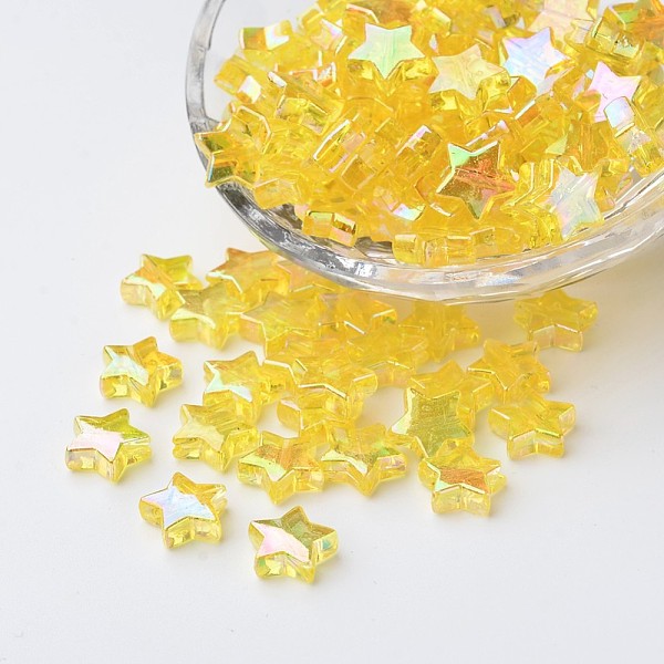 PandaHall Eco-Friendly Transparent Acrylic Beads, Star, Yellow, AB Color, about 10mm in diameter, 4mm thick, hole:1.5mm Acrylic Star Yellow
PandaHall Eco-Friendly Transparent Acrylic Beads, Star, Yellow, AB Color, about 10mm in diameter, 4mm thick, hole:1.5mm Acrylic Star Yellow