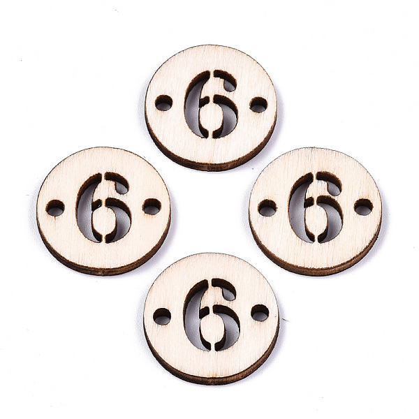 PandaHall Unfinished Natural Poplar Wood Links Connectors, Laser Cut, Flat Round with Number, Num.6, 19.5x2.5mm, Hole: 2mm Wood Number
PandaHall Unfinished Natural Poplar Wood Links Connectors, Laser Cut, Flat Round with Number, Num.6, 19.5x2.5mm, Hole: 2mm Wood Number