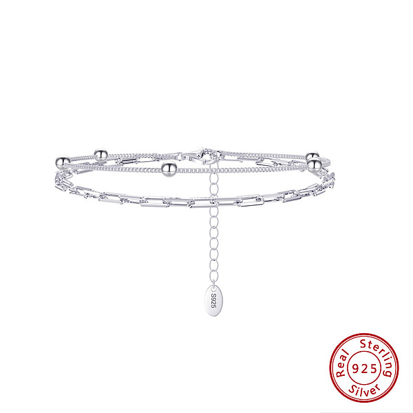 PandaHall Rhodium Plated 925 Sterling Silver Satellite & Paperclip Chains Double-Layer Multi-strand Bracelet, with S925 Stamp, Real Platinum...
PandaHall Rhodium Plated 925 Sterling Silver Satellite & Paperclip Chains Double-Layer Multi-strand Bracelet, with S925 Stamp, Real Platinum...