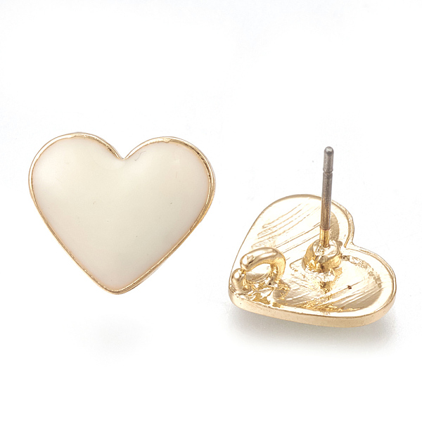 PandaHall Alloy Enamel Stud Earring Findings, with Loop, Raw(Unplated) Pins, Heart, Light Gold, Beige, 11.5x13.5mm, Hole: 1.8mm, Pin: 0.7mm..., Yellow
PandaHall Alloy Enamel Stud Earring Findings, with Loop, Raw(Unplated) Pins, Heart, Light Gold, Beige, 11.5x13.5mm, Hole: 1.8mm, Pin: 0.7mm..., Yellow