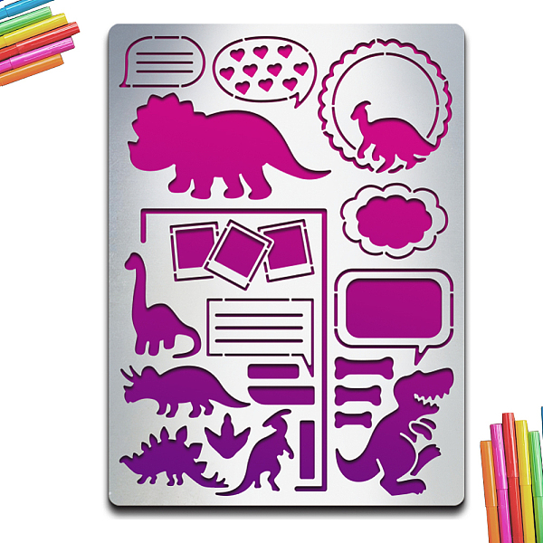 PandaHall MAYJOYDIY Dinosaur Metal Journal Stencil Dinosaur Dialog Box Metal Stencil 5.5×7.5inch Reusable Stainless Steel Painting Template...
PandaHall MAYJOYDIY Dinosaur Metal Journal Stencil Dinosaur Dialog Box Metal Stencil 5.5×7.5inch Reusable Stainless Steel Painting Template...