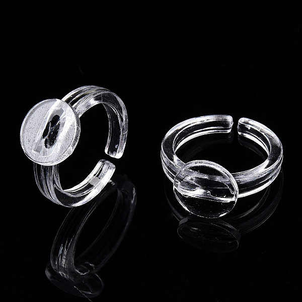 PandaHall Transparent Acrylic Open Cuff Ring Components, Flat Round Ring Settings for Kids, Clear, US Size 3(14mm), Tray: 9mm Acrylic Clear
PandaHall Transparent Acrylic Open Cuff Ring Components, Flat Round Ring Settings for Kids, Clear, US Size 3(14mm), Tray: 9mm Acrylic Clear