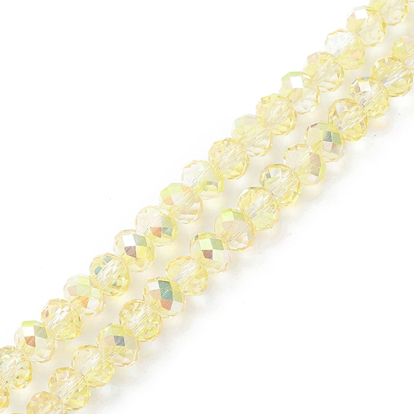 PandaHall Electroplate Transparent Glass Beads Strands, AB Color Plated, Faceted, Rondelle, Yellow, 5.5x4mm, Hole: 1mm, about 100pcs/strand...
PandaHall Electroplate Transparent Glass Beads Strands, AB Color Plated, Faceted, Rondelle, Yellow, 5.5x4mm, Hole: 1mm, about 100pcs/strand...