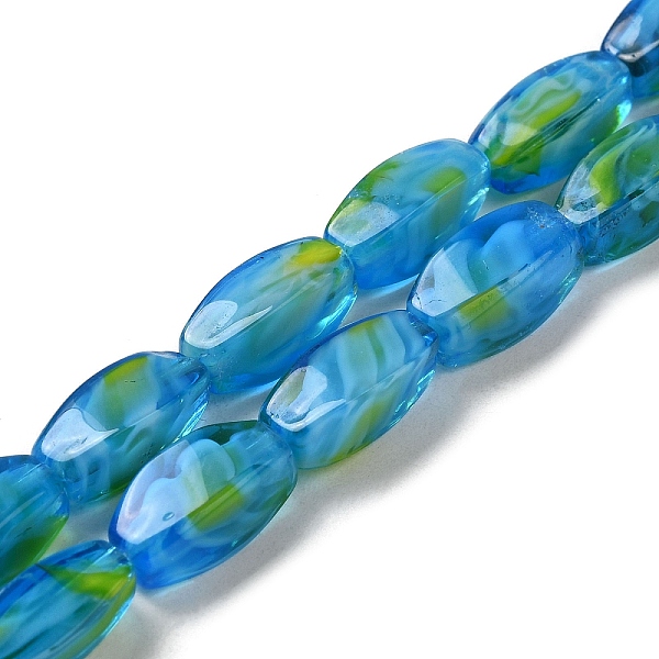PandaHall Handmade Milleflori Glass Beads Strands, Twist Oval, Dodger Blue, 14x6x6mm, Hole: 1mm, about 22pcs/strand, 11.81''(30cm)...
PandaHall Handmade Milleflori Glass Beads Strands, Twist Oval, Dodger Blue, 14x6x6mm, Hole: 1mm, about 22pcs/strand, 11.81''(30cm)...