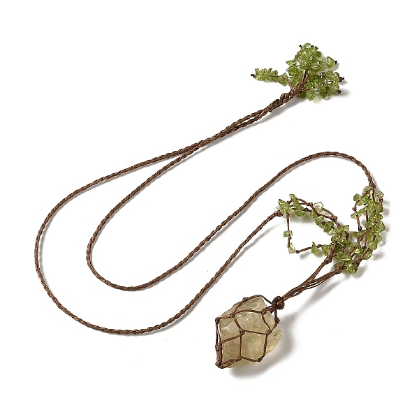 PandaHall Natural Lemon Quartz Braided Bead Pendant Necklacess, with Peridot Chips, Wax Rope Pouch Adjustable Necklaces, 27.24~29.84 inch...
PandaHall Natural Lemon Quartz Braided Bead Pendant Necklacess, with Peridot Chips, Wax Rope Pouch Adjustable Necklaces, 27.24~29.84 inch...