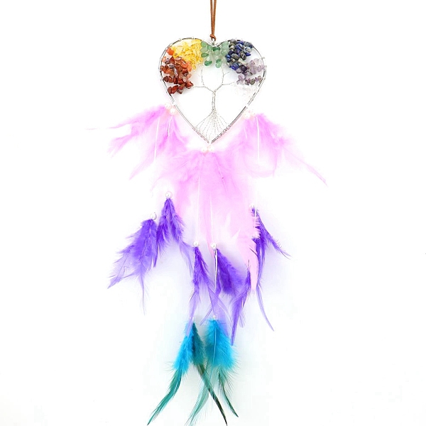 PandaHall Copper Wire Wrapped Natural Gemstone Chip with Feather Pendant Decorations, for Home Bedroom Hanging Decorations, Heart with Tree...
PandaHall Copper Wire Wrapped Natural Gemstone Chip with Feather Pendant Decorations, for Home Bedroom Hanging Decorations, Heart with Tree...