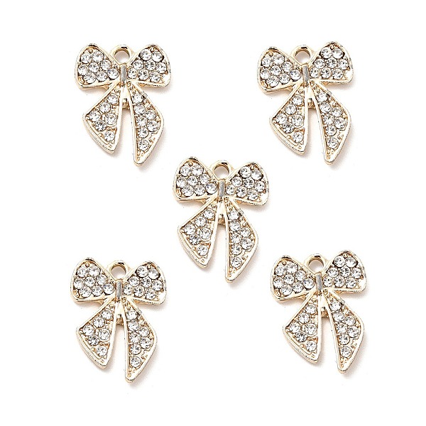 PandaHall Alloy Crystal Rhinestone Pendants, Bowknot Charms, Light Gold, 19.5x15x2.8mm, Hole: 2mm Alloy+Rhinestone Bowknot Clear
PandaHall Alloy Crystal Rhinestone Pendants, Bowknot Charms, Light Gold, 19.5x15x2.8mm, Hole: 2mm Alloy+Rhinestone Bowknot Clear