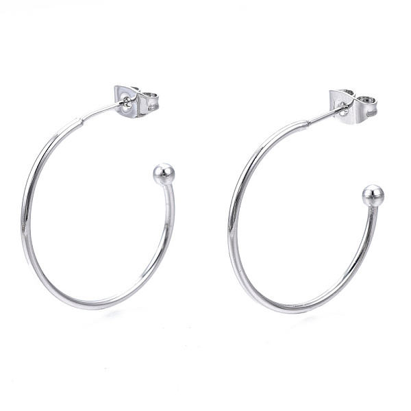 PandaHall Brass Half Hoop Earrings, Stud Earring, Nickel Free, with Ear Nuts and 925 Sterling Silver Pins, Platinum, 26~30x25~28x3mm, Pin...
PandaHall Brass Half Hoop Earrings, Stud Earring, Nickel Free, with Ear Nuts and 925 Sterling Silver Pins, Platinum, 26~30x25~28x3mm, Pin...