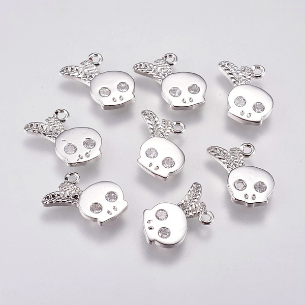 PandaHall Brass Micro Pave Cubic Zirconia Charms, Skull, Real Platinum Plated, 13x12x1.5mm, Hole: 1mm Brass+Cubic Zirconia Skull Clear
PandaHall Brass Micro Pave Cubic Zirconia Charms, Skull, Real Platinum Plated, 13x12x1.5mm, Hole: 1mm Brass+Cubic Zirconia Skull Clear