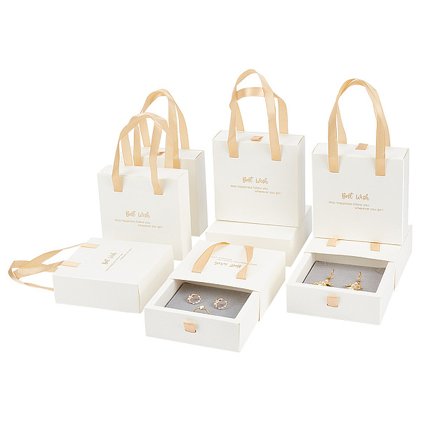 PandaHall PH 8pcs Cardboard Jewelry Gift Boxes, Necklace Earring Ring Gift Boxes White Jewelry Boxes with Sponge Insert and Handle for...
PandaHall PH 8pcs Cardboard Jewelry Gift Boxes, Necklace Earring Ring Gift Boxes White Jewelry Boxes with Sponge Insert and Handle for...