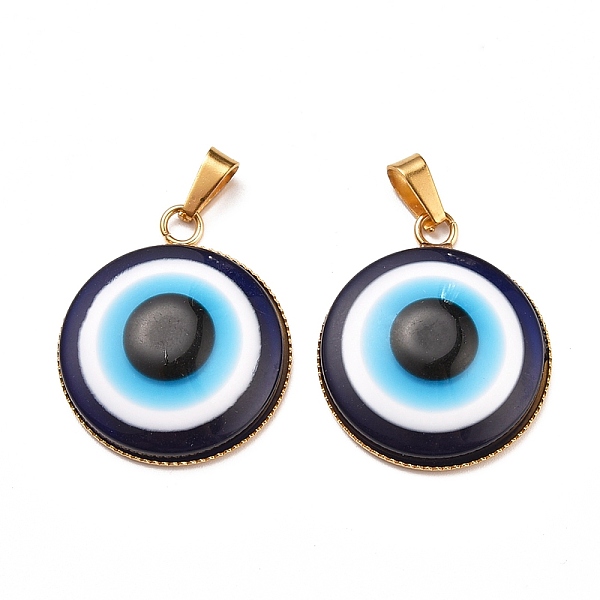 PandaHall Handmade Evil Eye Lampwork Pendants, with 304 Stainless Steel Serrated Edge Bezel Cups, Half Round, Golden, 31x26x7mm, Hole: 7x3mm..., Blue
PandaHall Handmade Evil Eye Lampwork Pendants, with 304 Stainless Steel Serrated Edge Bezel Cups, Half Round, Golden, 31x26x7mm, Hole: 7x3mm..., Blue