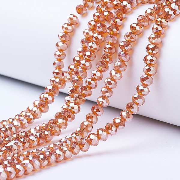 PandaHall Electroplate Glass Beads Strands, Platinum Plated, Faceted, Rondelle, Chocolate, 4x3mm, Hole: 0.4mm, about 123~127pcs/strand..., Brown
PandaHall Electroplate Glass Beads Strands, Platinum Plated, Faceted, Rondelle, Chocolate, 4x3mm, Hole: 0.4mm, about 123~127pcs/strand..., Brown