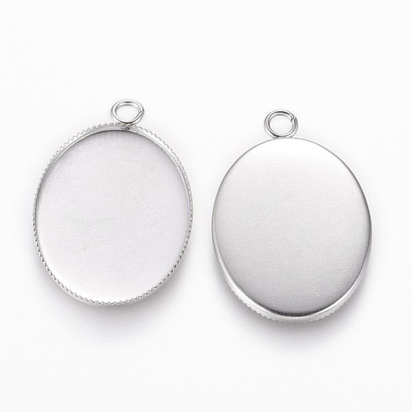 PandaHall 304 Stainless Steel Pendant Cabochon Settings, Plain Edge Bezel Cups, Oval, Stainless Steel Color, Tray: 25x18mm, 29.5x19x1mm...
PandaHall 304 Stainless Steel Pendant Cabochon Settings, Plain Edge Bezel Cups, Oval, Stainless Steel Color, Tray: 25x18mm, 29.5x19x1mm...