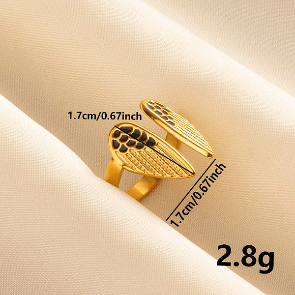 PandaHall Vintage 304 Stainless Steel Enamel Cuff Ring, Wing Wide Band Open Ring for Women, Golden 304 Stainless Steel Wing
PandaHall Vintage 304 Stainless Steel Enamel Cuff Ring, Wing Wide Band Open Ring for Women, Golden 304 Stainless Steel Wing