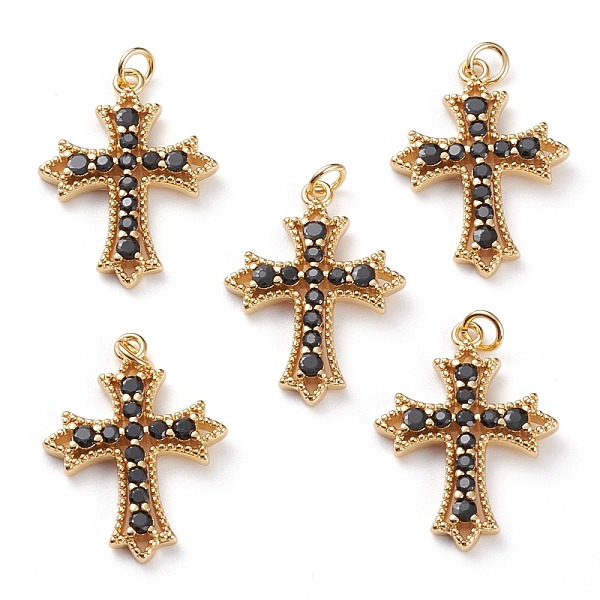 PandaHall Brass Micro Pave Black Cubic Zirconia Pendants, with Jump Rings, Greek Cross, Real 18K Gold Plated, 25x18.5x3mm, Jump Ring: 5x1mm...
PandaHall Brass Micro Pave Black Cubic Zirconia Pendants, with Jump Rings, Greek Cross, Real 18K Gold Plated, 25x18.5x3mm, Jump Ring: 5x1mm...