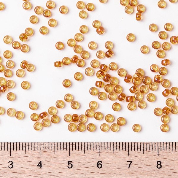 PandaHall MIYUKI Round Rocailles Beads, Japanese Seed Beads, 8/0, (RR377) Sparkling Topaz Lined Light Topaz AB, 3mm, Hole: 1mm, about..., Brown
PandaHall MIYUKI Round Rocailles Beads, Japanese Seed Beads, 8/0, (RR377) Sparkling Topaz Lined Light Topaz AB, 3mm, Hole: 1mm, about..., Brown