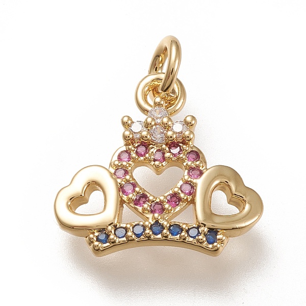 PandaHall Brass Charms, with Cubic Zirconia and Jump Ring, Crown, Colorful, Real 18K Gold Plated, 15x15.5x2mm, Jump Ring: 5x1mm, 3mm Inner...
PandaHall Brass Charms, with Cubic Zirconia and Jump Ring, Crown, Colorful, Real 18K Gold Plated, 15x15.5x2mm, Jump Ring: 5x1mm, 3mm Inner...