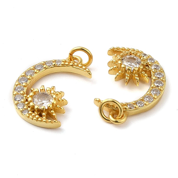 PandaHall 925 Sterling Silver Micro Pave Cubic Zirconia Charms, Moon with Star Charm, with Jump Ring, Real 18K Gold Plated, 14x9.5x2.5mm..., Clear
PandaHall 925 Sterling Silver Micro Pave Cubic Zirconia Charms, Moon with Star Charm, with Jump Ring, Real 18K Gold Plated, 14x9.5x2.5mm..., Clear