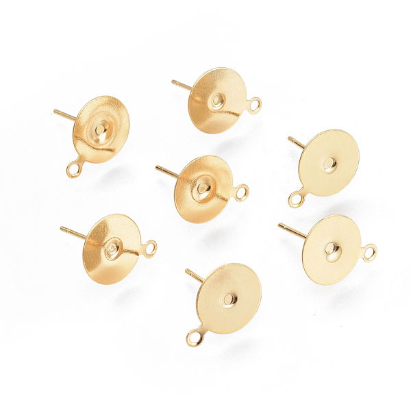 PandaHall 304 Stainless Steel Stud Earring Findings, Flat Pad Earring Post, Real 18k Gold Plated, 10mm, Hole: 1.5mm, Pin: 0.8mm 304...
PandaHall 304 Stainless Steel Stud Earring Findings, Flat Pad Earring Post, Real 18k Gold Plated, 10mm, Hole: 1.5mm, Pin: 0.8mm 304...
