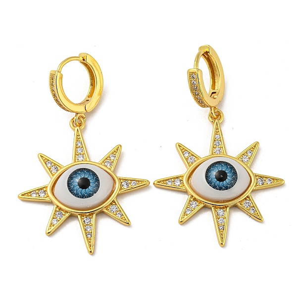 PandaHall Sun with Eye Real 18K Gold Plated Brass Dangle Hoop Earrings, with Cubic Zirconia and Acrylic, Real 18K Gold Plated, 46x28.5mm...
PandaHall Sun with Eye Real 18K Gold Plated Brass Dangle Hoop Earrings, with Cubic Zirconia and Acrylic, Real 18K Gold Plated, 46x28.5mm...