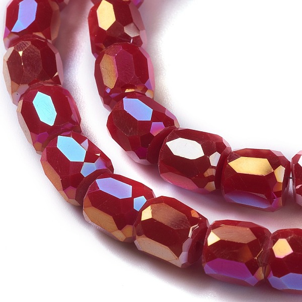 PandaHall Electroplate Opaque Glass Beads, Faceted Barrel, Dark Red, 8x8mm, Hole: 1mm Glass Barrel
PandaHall Electroplate Opaque Glass Beads, Faceted Barrel, Dark Red, 8x8mm, Hole: 1mm Glass Barrel