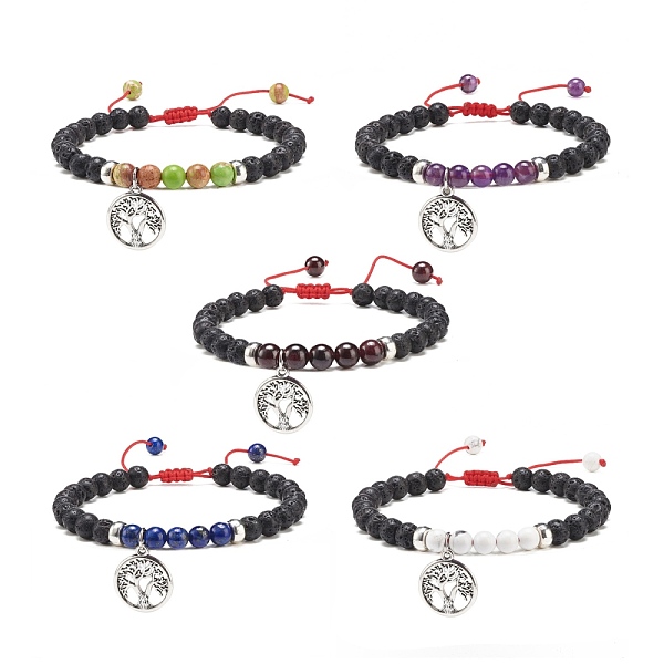 PandaHall Alloy Tree of Life Charm Bracelet, Natural Gemstone & Lava Rock Braided Adjustable Bracelet for Women, 1.85x1.65x0.6x0.1cm, Inner...
PandaHall Alloy Tree of Life Charm Bracelet, Natural Gemstone & Lava Rock Braided Adjustable Bracelet for Women, 1.85x1.65x0.6x0.1cm, Inner...