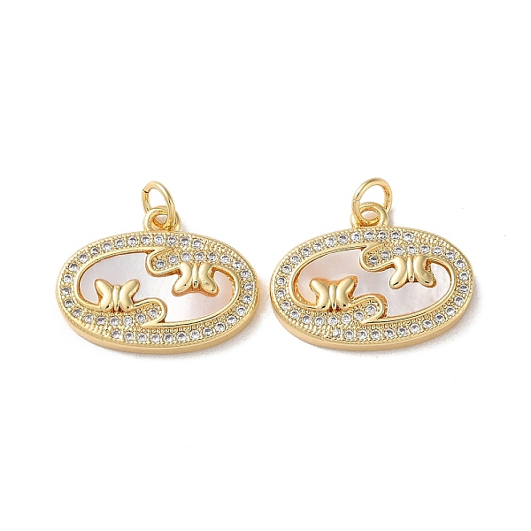 PandaHall Brass Micro Pave Clear Cubic Zirconia Pendants, with Shell, Real 18K Gold Plated, Oval/Flat Round Round, Butterfly, 15x19.5x3mm...
PandaHall Brass Micro Pave Clear Cubic Zirconia Pendants, with Shell, Real 18K Gold Plated, Oval/Flat Round Round, Butterfly, 15x19.5x3mm...