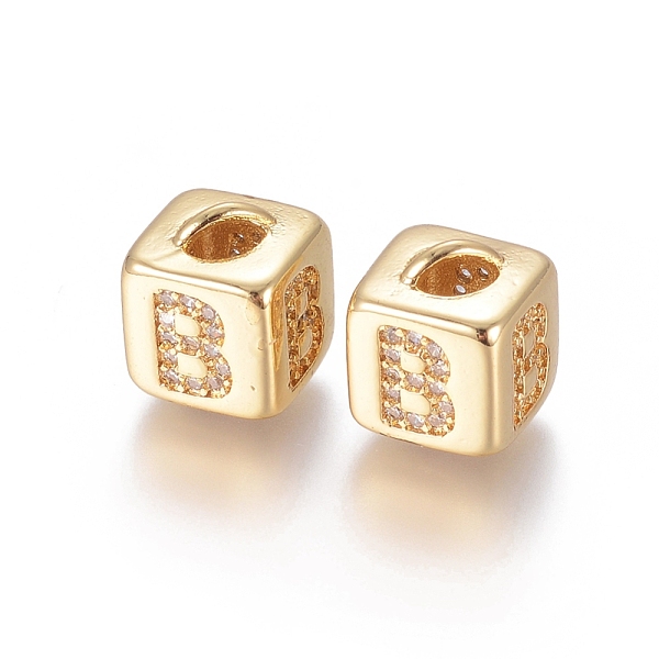 PandaHall Brass Micro Pave Cubic Zirconia Beads, Long-Lasting Plated, Cube with Letter, Clear, Golden, Letter.B, 10x8x8.5mm, Hole: 1.5x3.5mm...
PandaHall Brass Micro Pave Cubic Zirconia Beads, Long-Lasting Plated, Cube with Letter, Clear, Golden, Letter.B, 10x8x8.5mm, Hole: 1.5x3.5mm...