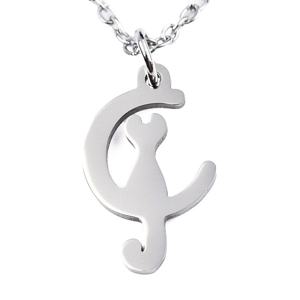 PandaHall 201 Stainless Steel Kitten Pendant Necklaces, with Cable Chains and Lobster Claw Clasps, Crescent Moon with Cat, Stainless Steel...
PandaHall 201 Stainless Steel Kitten Pendant Necklaces, with Cable Chains and Lobster Claw Clasps, Crescent Moon with Cat, Stainless Steel...