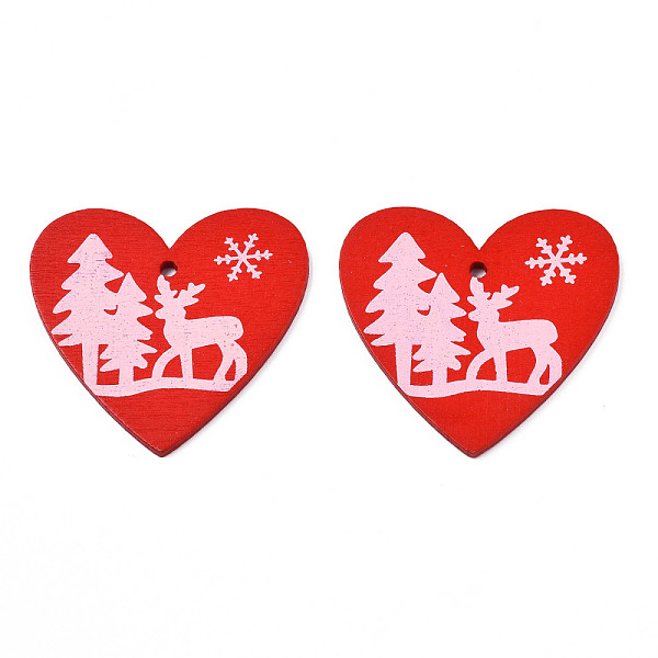 PandaHall Christmas Theme Spray Painted Wood Pendants, Single-Sided Printed, Heart with Reindeer/Stag & Tree & Snowflake, Red, 48x50x2.5mm...
PandaHall Christmas Theme Spray Painted Wood Pendants, Single-Sided Printed, Heart with Reindeer/Stag & Tree & Snowflake, Red, 48x50x2.5mm...