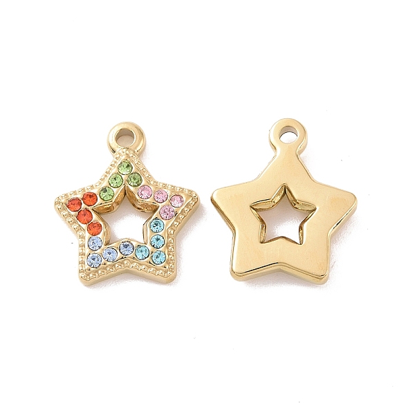 PandaHall 304 Stainless Steel Micro Pave Colorful Cubic Zirconia Pendants, Star, Real 18K Gold Plated, 14x12x2.5mm, Hole: 1.5mm Stainless...
PandaHall 304 Stainless Steel Micro Pave Colorful Cubic Zirconia Pendants, Star, Real 18K Gold Plated, 14x12x2.5mm, Hole: 1.5mm Stainless...