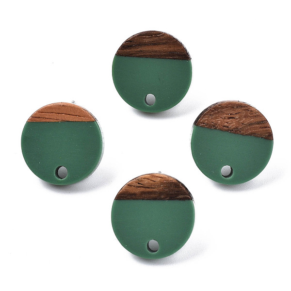PandaHall Opaque Resin & Walnut Wood Stud Earring Findings, with 304 Stainless Steel Pin, Flat Round, Sea Green, 14mm, Hole: 1.8mm, Pin...
PandaHall Opaque Resin & Walnut Wood Stud Earring Findings, with 304 Stainless Steel Pin, Flat Round, Sea Green, 14mm, Hole: 1.8mm, Pin...