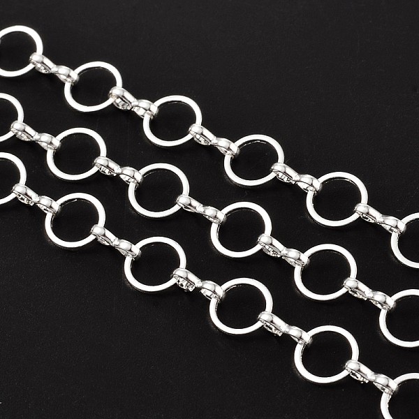 PandaHall Brass Handmade Chains, Unwelded, with Spool, Silver Color Plated, Mother Link: 8mm in diameter, 1mm thick, Son Link: 1.5mm wide...
PandaHall Brass Handmade Chains, Unwelded, with Spool, Silver Color Plated, Mother Link: 8mm in diameter, 1mm thick, Son Link: 1.5mm wide...