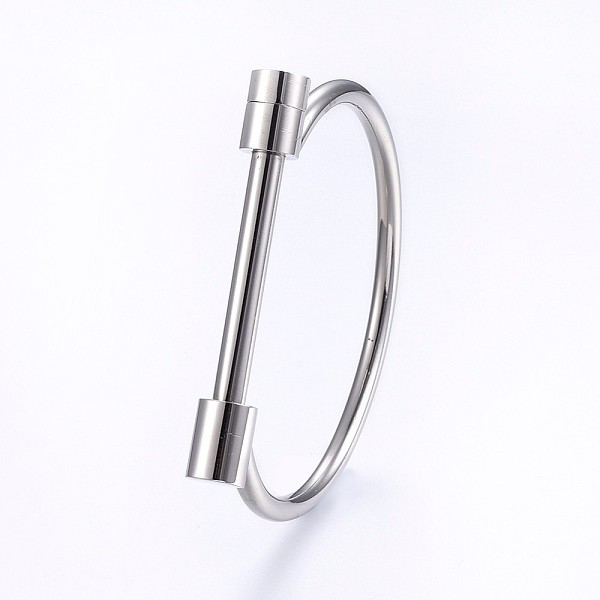 PandaHall 304 Stainless Steel Bangles, Stainless Steel Color, 2-1/2 inch(6.3cm)x1-7/8 inch(4.7cm), 4~9mm 304 Stainless Steel
PandaHall 304 Stainless Steel Bangles, Stainless Steel Color, 2-1/2 inch(6.3cm)x1-7/8 inch(4.7cm), 4~9mm 304 Stainless Steel