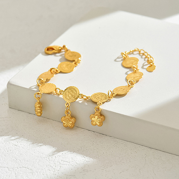 PandaHall Brass Charm Bracelets, Cable Chains Bracelets for Women, Flower, 7-1/2 inch(19cm) Brass Flower
PandaHall Brass Charm Bracelets, Cable Chains Bracelets for Women, Flower, 7-1/2 inch(19cm) Brass Flower
