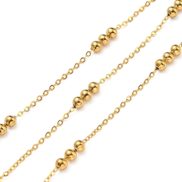 PandaHall 304 Stainless Steel Satellite Chains, Soldered, with Spool, Real 18K Gold Plated, 1.5x1x0.3mm, Bead: 9x3mm, 10m/roll 304 Stainless...
PandaHall 304 Stainless Steel Satellite Chains, Soldered, with Spool, Real 18K Gold Plated, 1.5x1x0.3mm, Bead: 9x3mm, 10m/roll 304 Stainless...