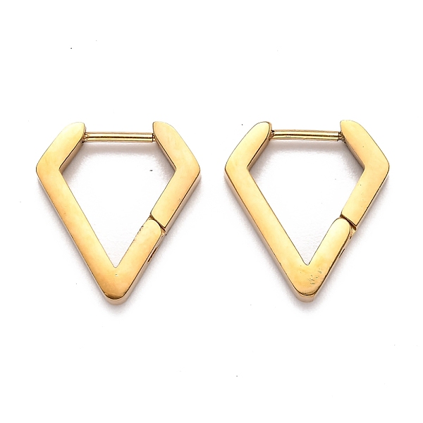 PandaHall 304 Stainless Steel Huggie Hoop Earrings, Diamond Shape, Golden, 17x15.5x3mm, Pin: 1mm 304 Stainless Steel Diamond
PandaHall 304 Stainless Steel Huggie Hoop Earrings, Diamond Shape, Golden, 17x15.5x3mm, Pin: 1mm 304 Stainless Steel Diamond