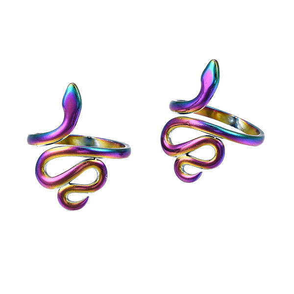 PandaHall Snake Wrap Cuff Rings, Wide Open Rings, Rainbow Color 304 Stainless Steel Rings for Women, US Size 8 1/4(18.3mm) 304 Stainless...
PandaHall Snake Wrap Cuff Rings, Wide Open Rings, Rainbow Color 304 Stainless Steel Rings for Women, US Size 8 1/4(18.3mm) 304 Stainless...