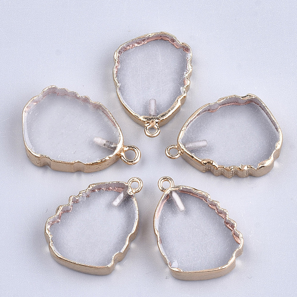 PandaHall Electroplate Natural Quartz Crystal Pendants, with Iron Findings, Golden, 28~29x19~20x5~6mm, Hole: 1.6mm Quartz Crystal Others
PandaHall Electroplate Natural Quartz Crystal Pendants, with Iron Findings, Golden, 28~29x19~20x5~6mm, Hole: 1.6mm Quartz Crystal Others