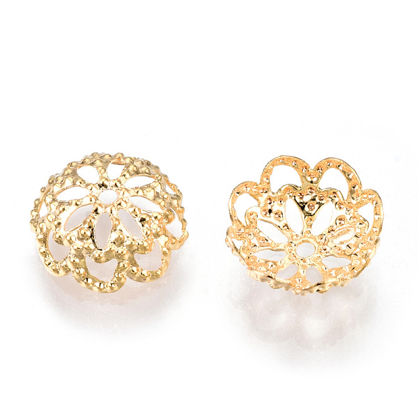 PandaHall Brass Bead Caps, Multi-Petal, Flower, Cadmium Free & Nickel Free & Lead Free, Real 18K Gold Plated, 8.5x3mm, Hole: 0.9mm Brass
PandaHall Brass Bead Caps, Multi-Petal, Flower, Cadmium Free & Nickel Free & Lead Free, Real 18K Gold Plated, 8.5x3mm, Hole: 0.9mm Brass
