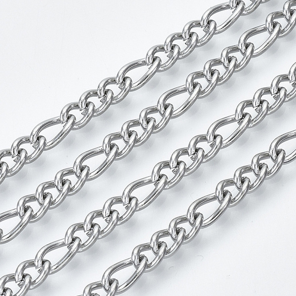 PandaHall 304 Stainless Steel Curb Chains, Figaro Chains, with Spool, Unwelded, Stainless Steel Color, link: 7x3.5x0.9mm and 5x3.5x0.9mm...
PandaHall 304 Stainless Steel Curb Chains, Figaro Chains, with Spool, Unwelded, Stainless Steel Color, link: 7x3.5x0.9mm and 5x3.5x0.9mm...