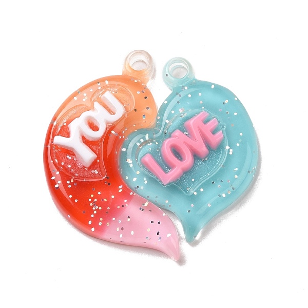 PandaHall Gradient Color Translucent Resin Pendants, with Glitter Powder, Couple Heart Charm with Word LOVE YOU, Orange Red, 39x38.5x5.5mm...
PandaHall Gradient Color Translucent Resin Pendants, with Glitter Powder, Couple Heart Charm with Word LOVE YOU, Orange Red, 39x38.5x5.5mm...