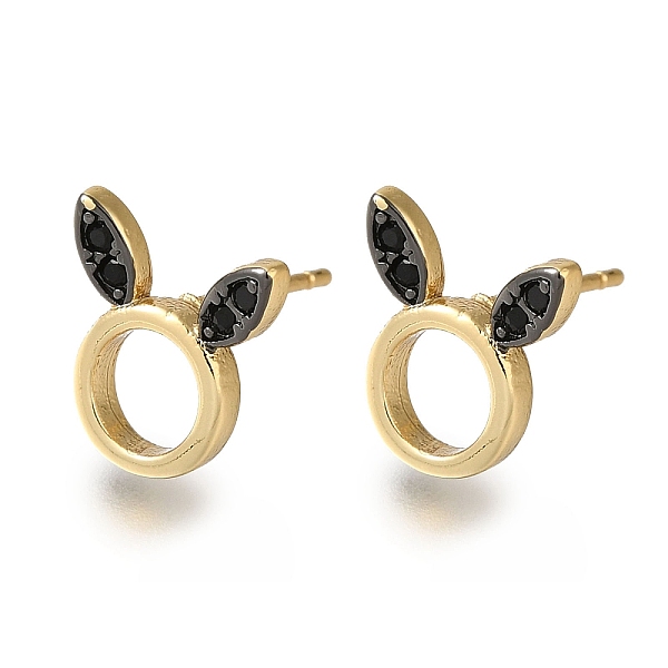 PandaHall Rack Plating Brass Micro Pave Cubic Zirconia Stud Earring, Long-Lasting Plated, Cadmium Free & Lead Free, Rabbit, Black, Real 18K...
PandaHall Rack Plating Brass Micro Pave Cubic Zirconia Stud Earring, Long-Lasting Plated, Cadmium Free & Lead Free, Rabbit, Black, Real 18K...