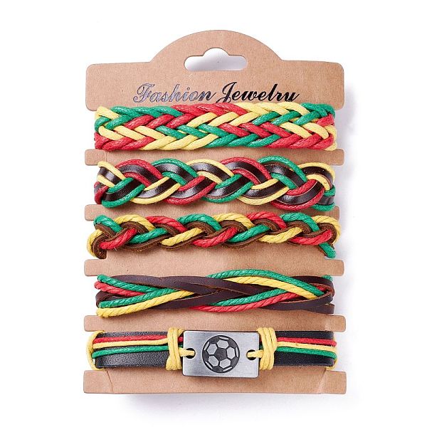 PandaHall Leather Cord Bracelets Set for Men Women, Football Rectangle Link Braided Bracelets, Adjustable Sport Wristbands, Green, Inner...
PandaHall Leather Cord Bracelets Set for Men Women, Football Rectangle Link Braided Bracelets, Adjustable Sport Wristbands, Green, Inner...