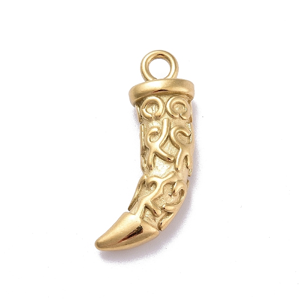 PandaHall Ion Plating(IP) 304 Stainless Steel Pendants, Horn Charms, Golden, 31.7x10x5.5mm, Hole: 3mm 304 Stainless Steel Horn
PandaHall Ion Plating(IP) 304 Stainless Steel Pendants, Horn Charms, Golden, 31.7x10x5.5mm, Hole: 3mm 304 Stainless Steel Horn