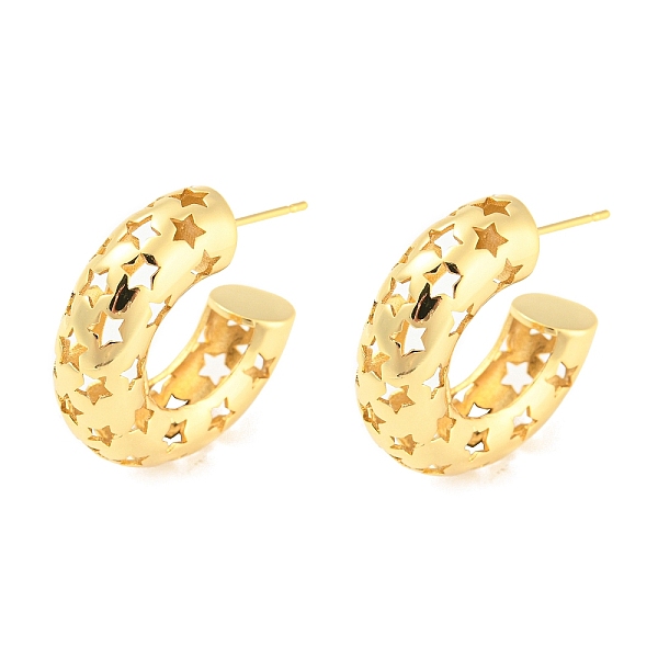 PandaHall Rack Plating Brass Hollow Star Stud Earrings, Half Hoop Earrings, Lead Free & Cadmium Free, Real 18K Gold Plated, 25x8mm Brass...
PandaHall Rack Plating Brass Hollow Star Stud Earrings, Half Hoop Earrings, Lead Free & Cadmium Free, Real 18K Gold Plated, 25x8mm Brass...