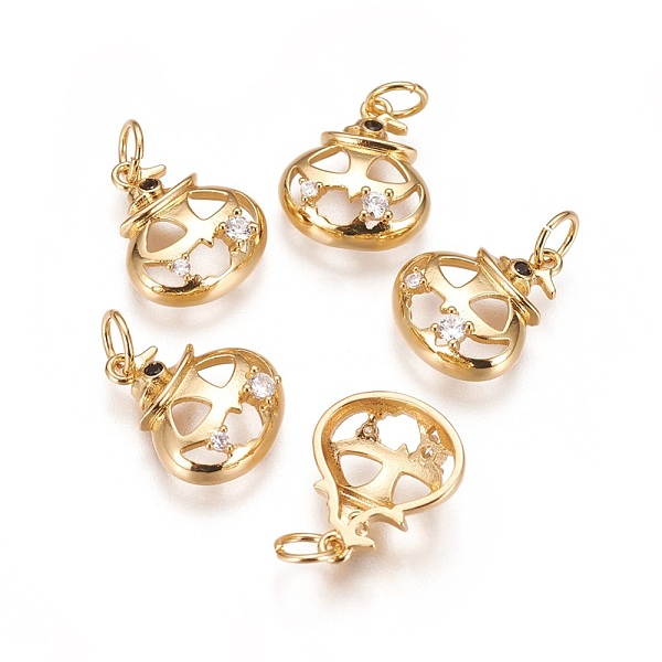 PandaHall Brass Charms, with Cubic Zirconia, Long-Lasting Plated, Halloween's Pumpkin Jack-O'-Lantern, Clear, Golden, 14x12x4.5mm, Hole...
PandaHall Brass Charms, with Cubic Zirconia, Long-Lasting Plated, Halloween's Pumpkin Jack-O'-Lantern, Clear, Golden, 14x12x4.5mm, Hole...