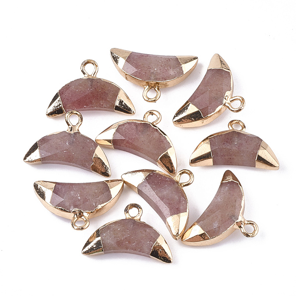 PandaHall Electroplate Natural Strawberry Quartz Charms, with Iron Findings, Faceted, Moon, Golden, 12~13x18~19x5mm, Hole: 1.8mm Strawberry...
PandaHall Electroplate Natural Strawberry Quartz Charms, with Iron Findings, Faceted, Moon, Golden, 12~13x18~19x5mm, Hole: 1.8mm Strawberry...